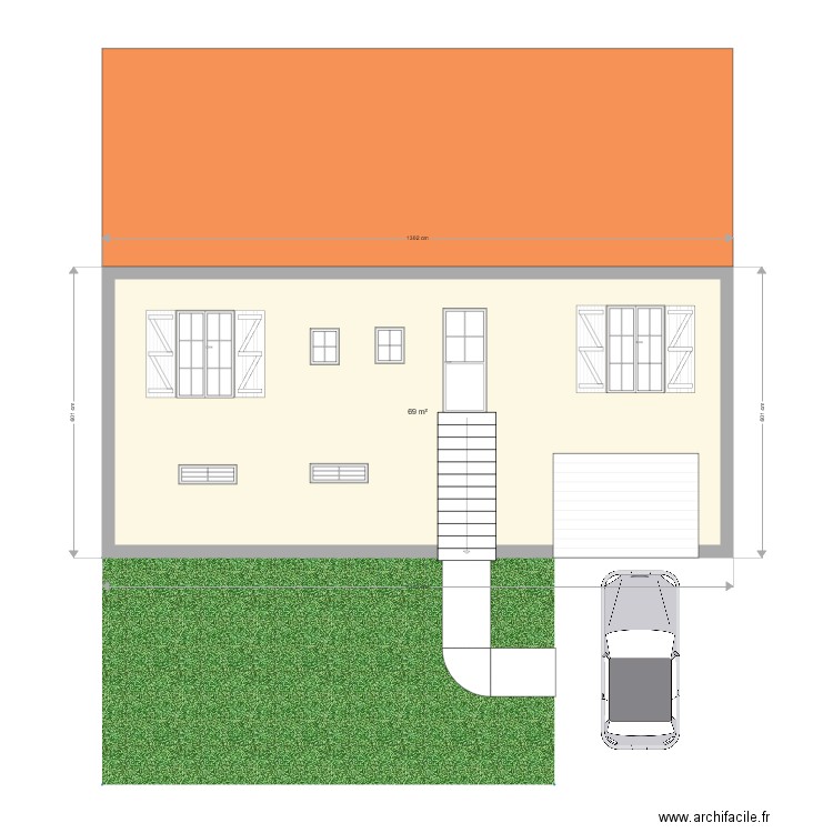 Façade Avant. Plan de 0 pièce et 0 m2