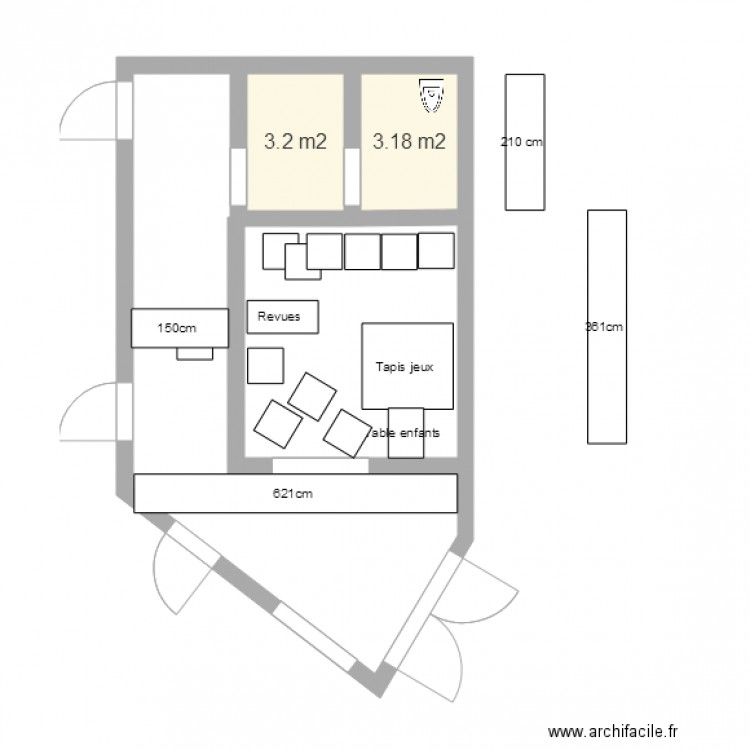 Salle attente. Plan de 0 pièce et 0 m2