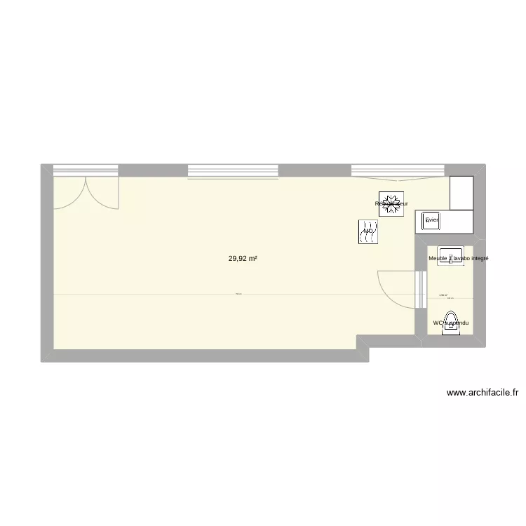 Bureau &eacute;tage 1. Plan de 