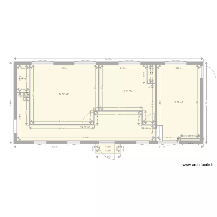 ITTEVILLE Etage sur boutique. Plan de 