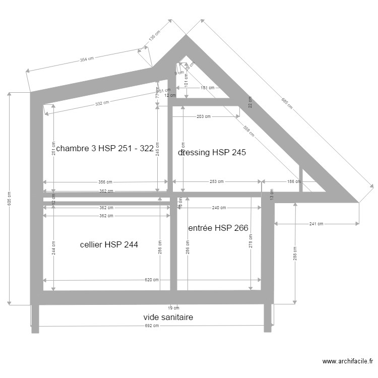 coupe D. Plan de 0 pièce et 0 m2