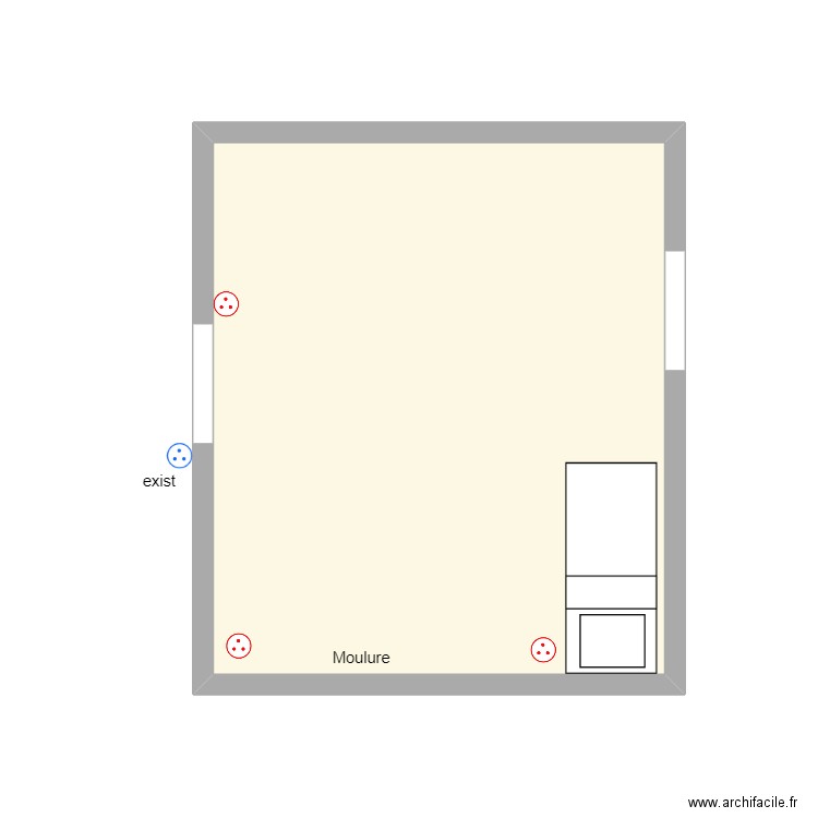 DENIS étage. Plan de 1 pièce et 14 m2