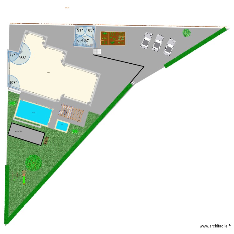 PROJET MAISON. Plan de 2 pièces et 245 m2