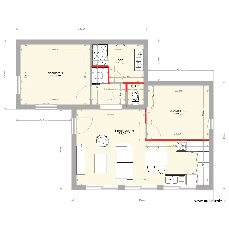maison cantona Modifi&eacute;e FLO. Plan de 