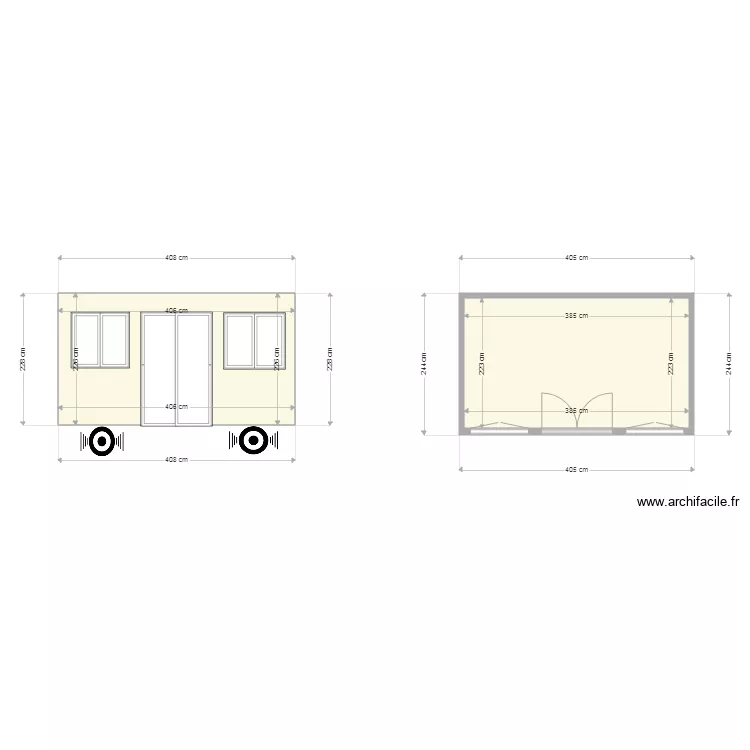 plan roulotte porte double . Plan de 