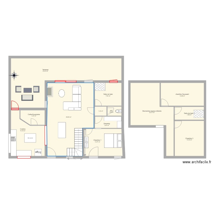 Maison Ruffey plan 3. Plan de 0 pièce et 0 m2