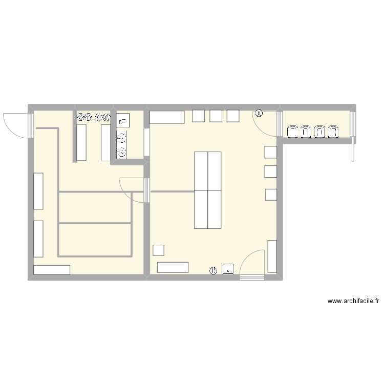 LABO. Plan de 4 pièces et 42 m2