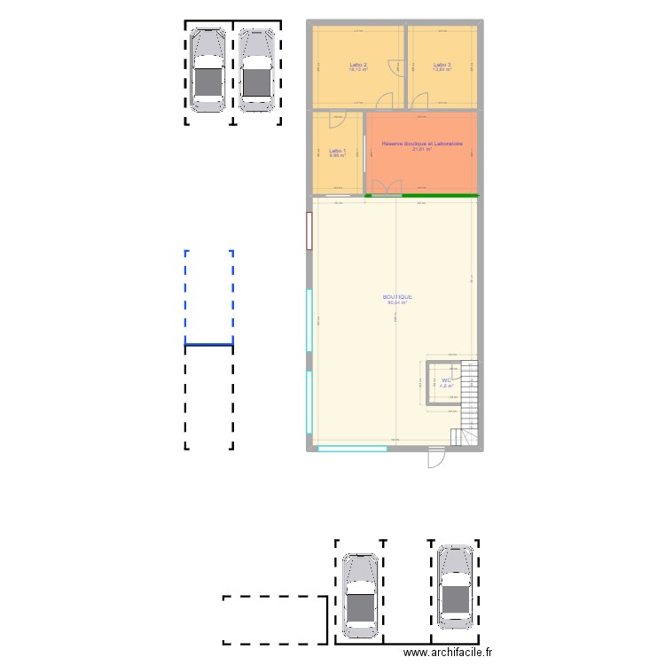 RDC - Dépot 1 - Vdefbis. Plan de 6 pièces et 159 m2