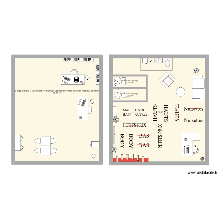 boutique. Plan de 0 pièce et 0 m2