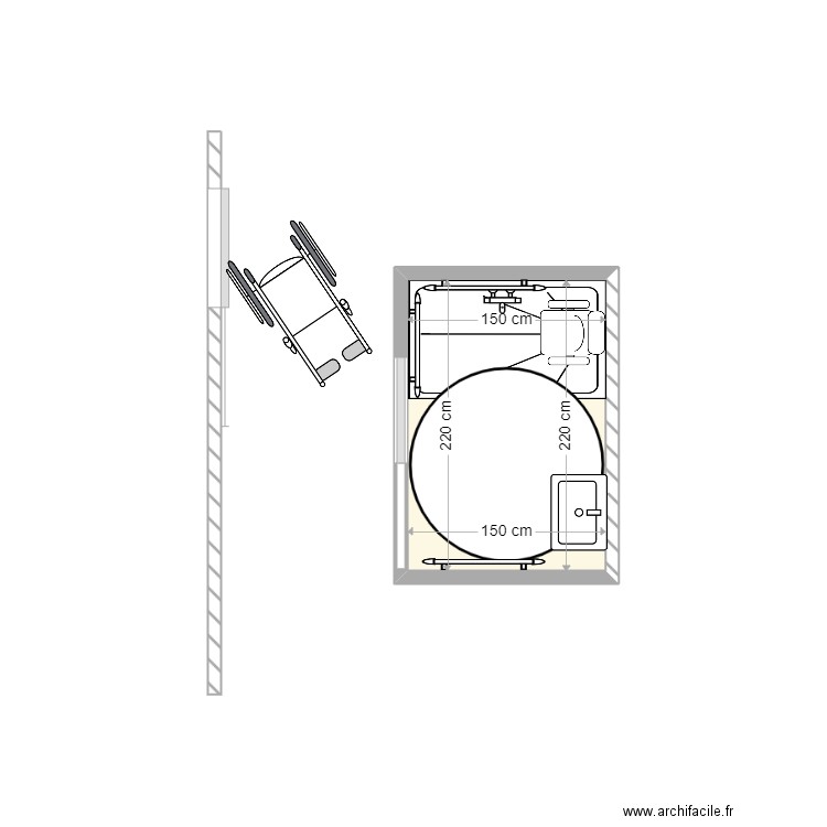 Elodie Rebour. Plan de 1 pièce et 3 m2