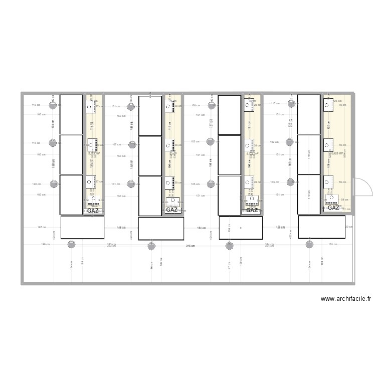 MACHINES EC. Plan de 4 pièces et 19 m2