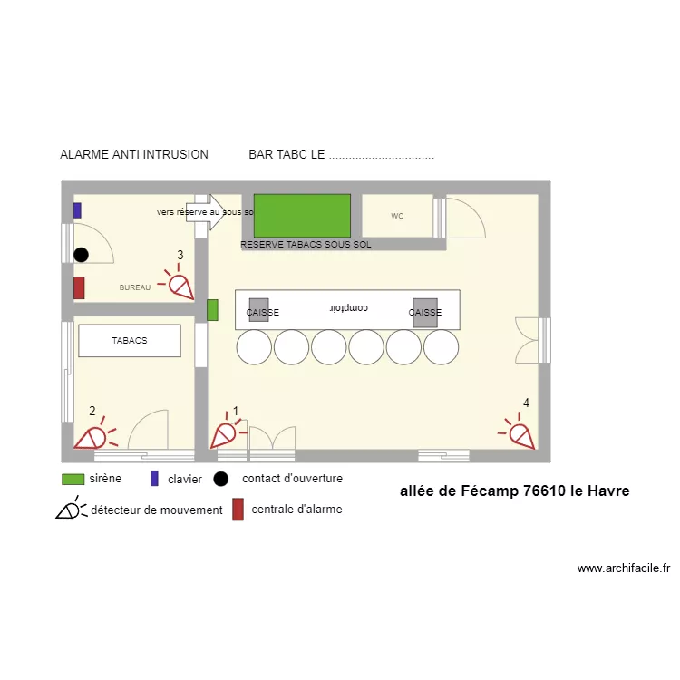 CHERMOUS alarme. Plan de CHERMOUS alarme. Plan de