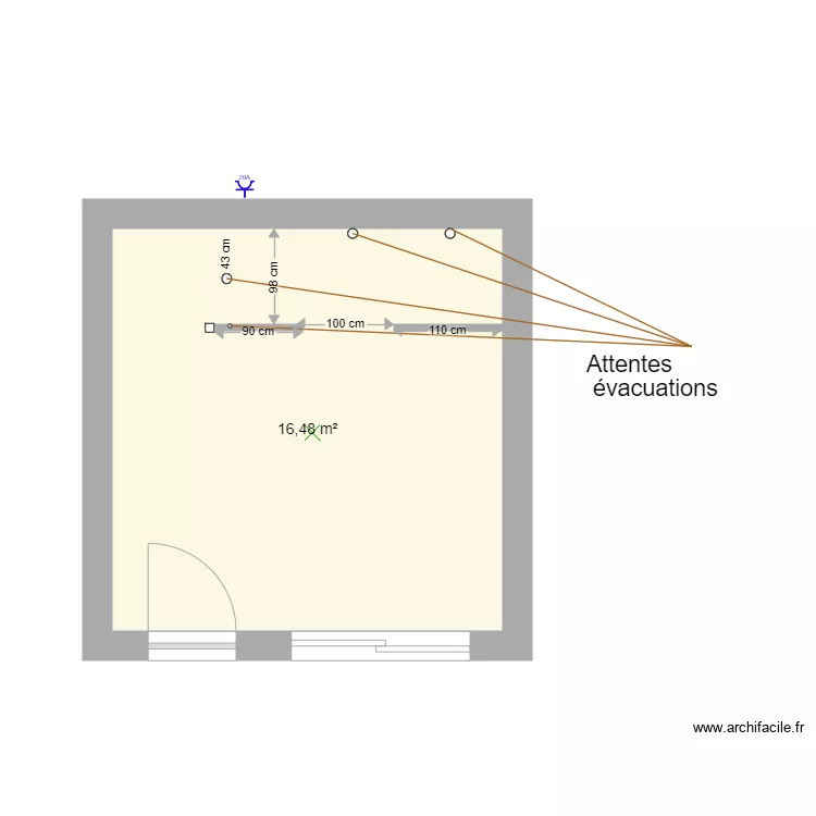 chambre ma&ccedil;on. Plan de 