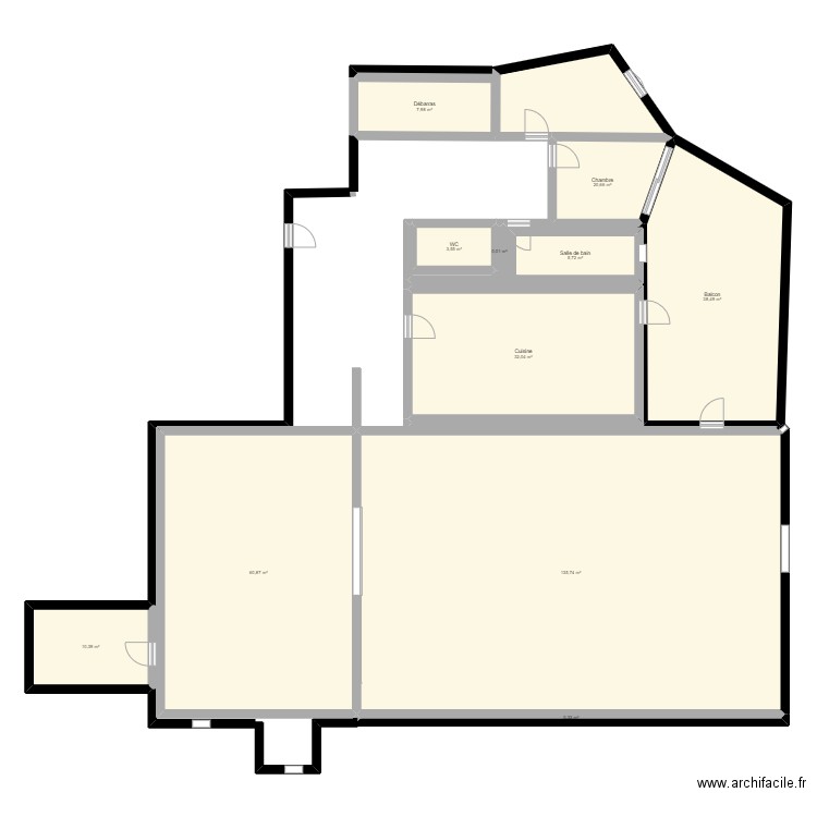 T4 Jean Jaurès. Plan de 11 pièces et 316 m2