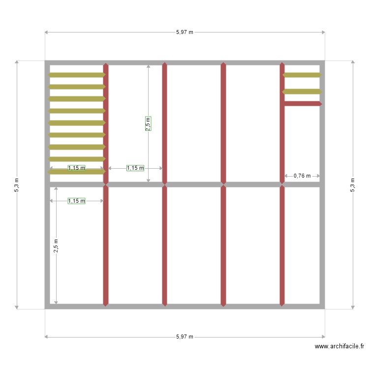 charpente 1er etage bati I solives. Plan de 0 pièce et 0 m2