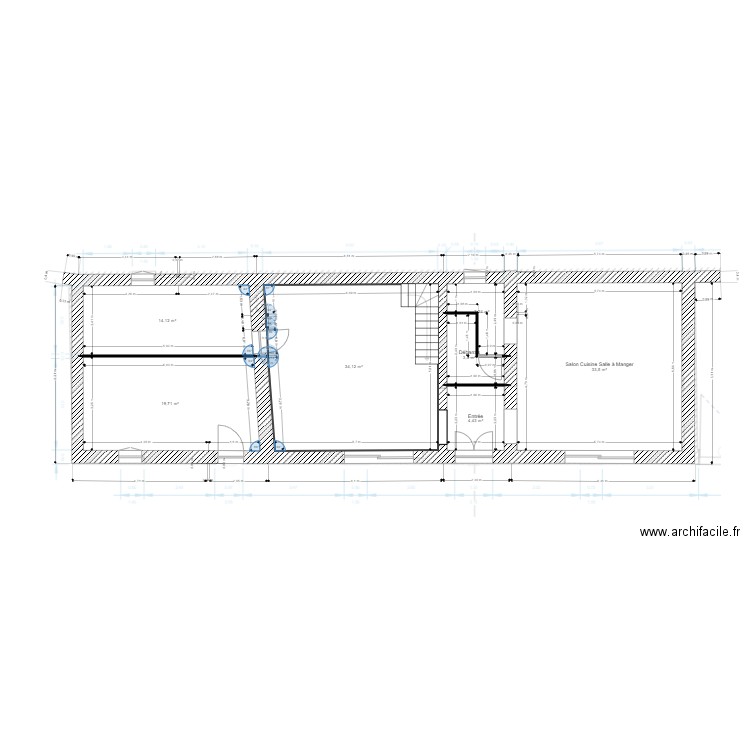 Plan rdc Lourenties . Plan de 7 pièces et 113 m2