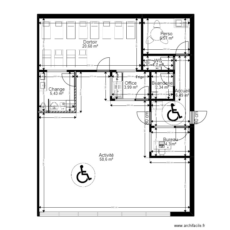 Mennecy Projet Jordan maj JR2. Plan de 9 pièces et 110 m2