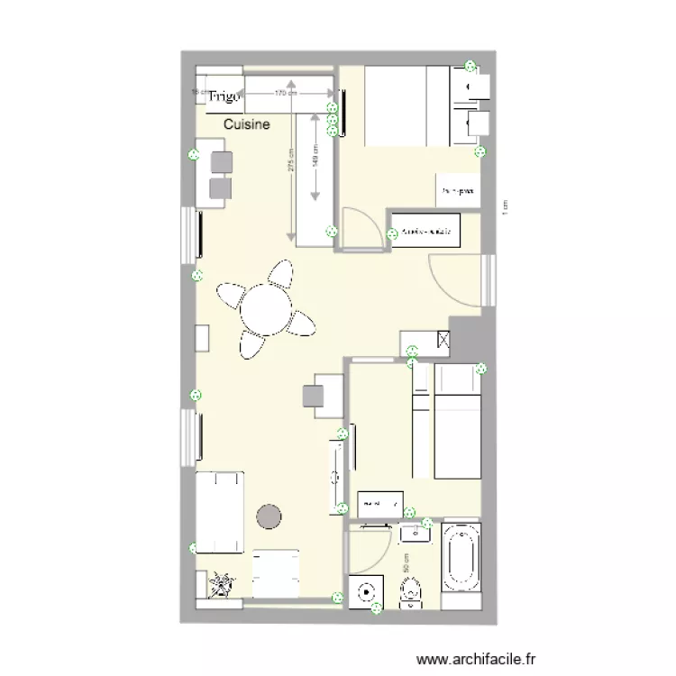 Appartement 2&egrave;me &eacute;tage Anthony. Plan de 