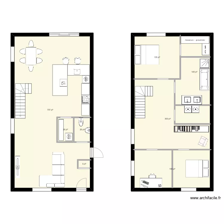 maison plan 2 etage. Plan de 