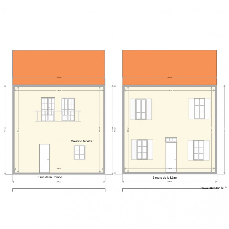 Façades Immeuble St jean De Verges initial. Plan de 0 pièce et 0 m2