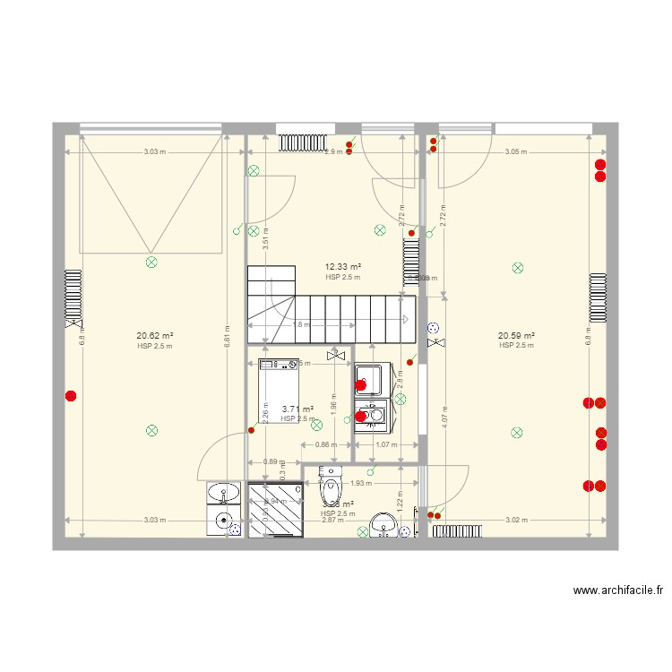 Plan tactac RDC modifié elec. Plan de 0 pièce et 0 m2