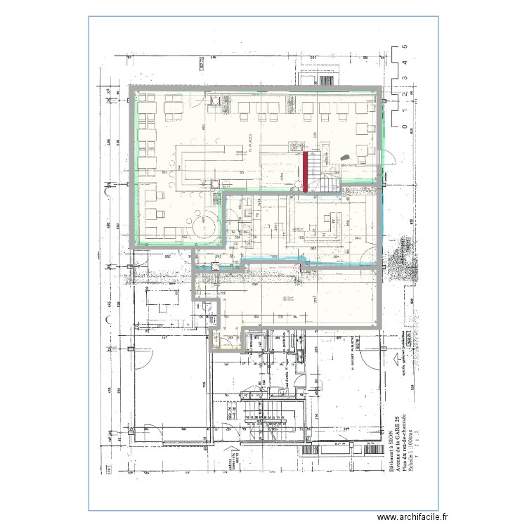 Agence Sion Gare 25. Plan de 3 pièces et 194 m2