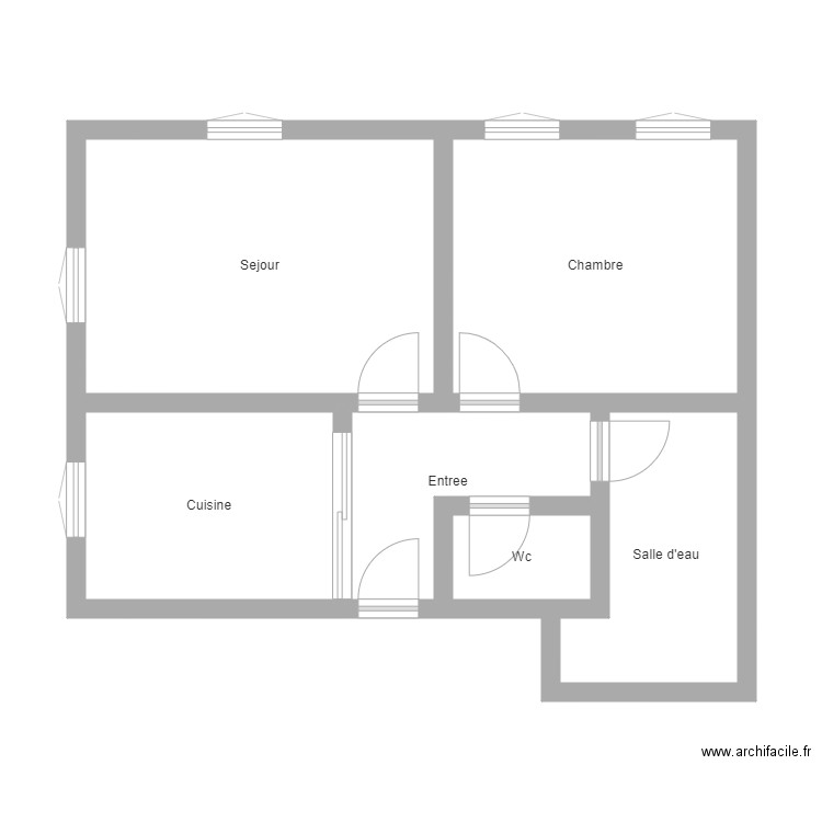 350601199. Plan de 6 pièces et 50 m2