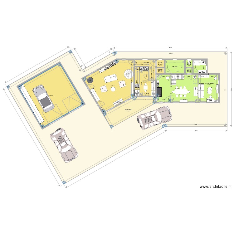 PLAN 26 19. Plan de 14 pièces et 568 m2