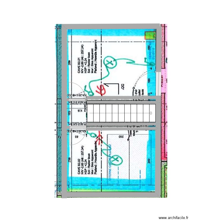 36B sous sol caves. Plan de 0 pièce et 0 m2