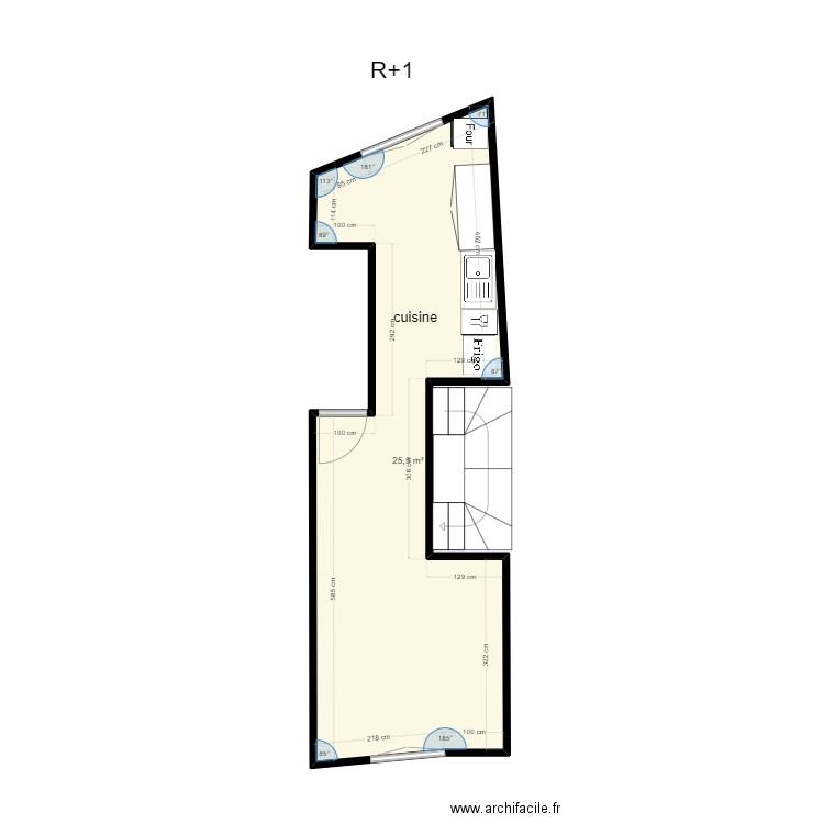 maison R1. Plan de 1 pièce et 26 m2