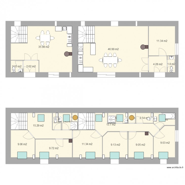 Laugny 2015 03 29 avec correction sous pente et velux. Plan de 0 pièce et 0 m2