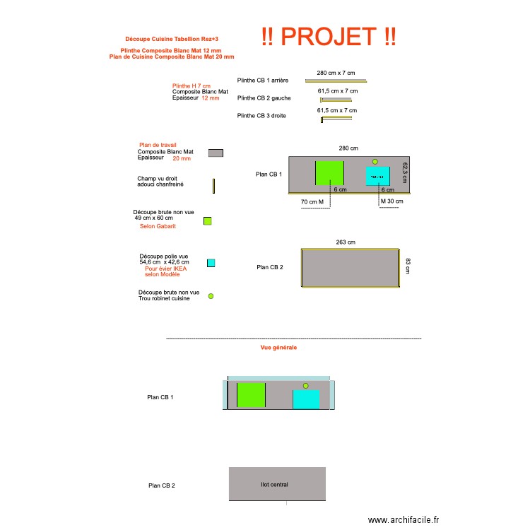 Tablette cuisine Tabellion Rez. Plan de 0 pièce et 0 m2