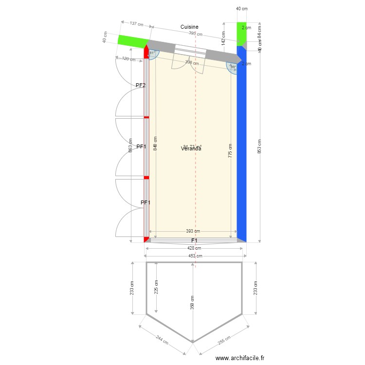 Plan veranda BOULY. Plan de 0 pièce et 0 m2