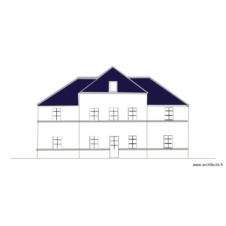 aspect facade sud R+2 . Plan de 0 pièce et 0 m2