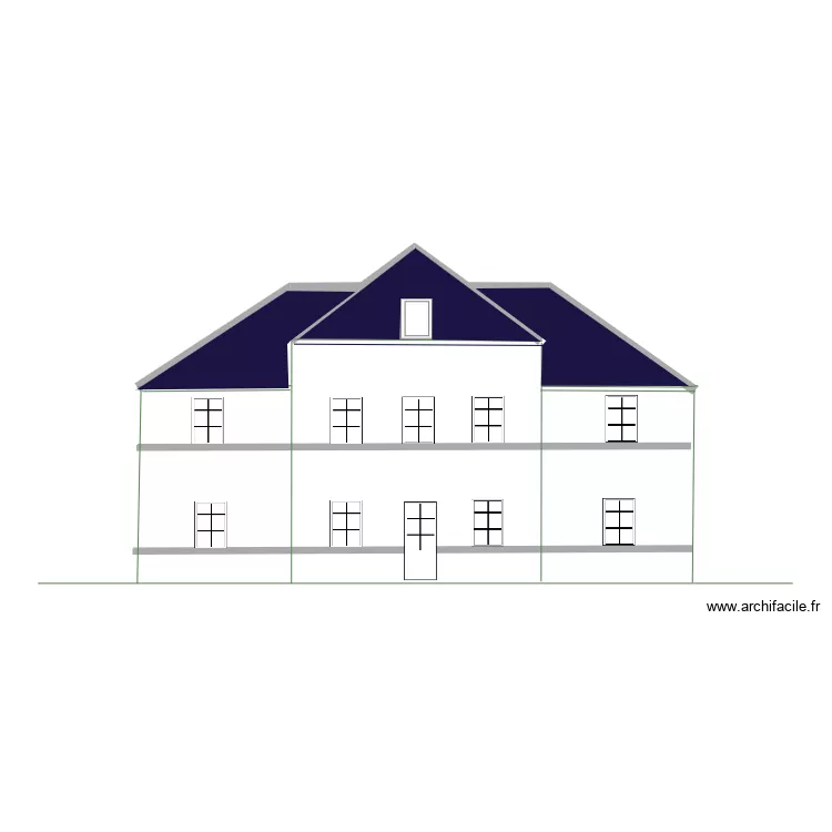 aspect facade sud R+2 . Plan de 