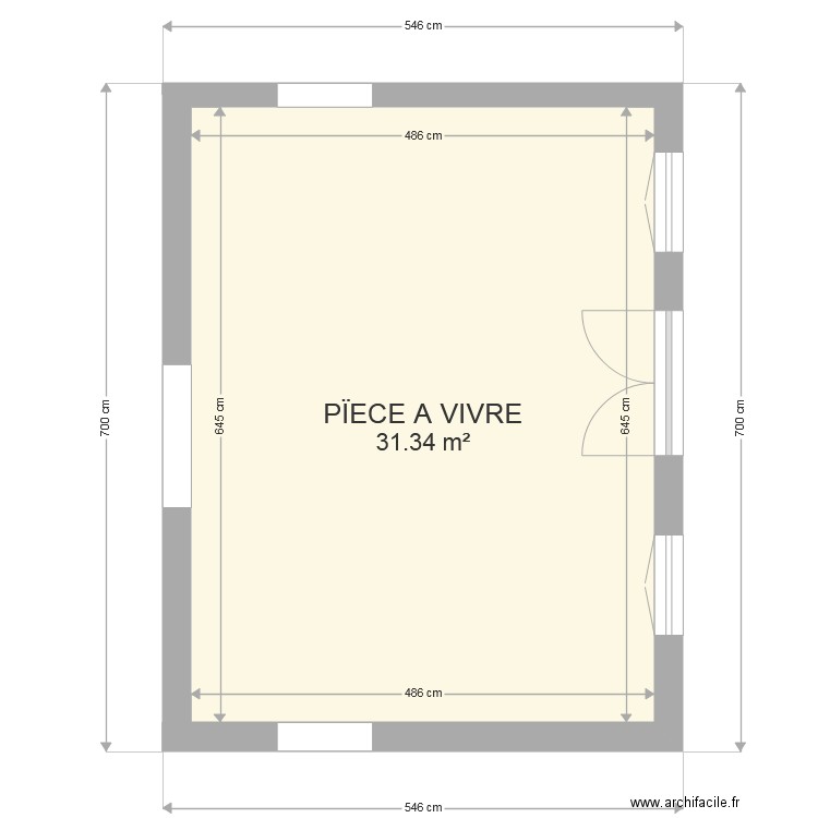 PIECE A VIVRE  DU FOND COTE. Plan de 0 pièce et 0 m2