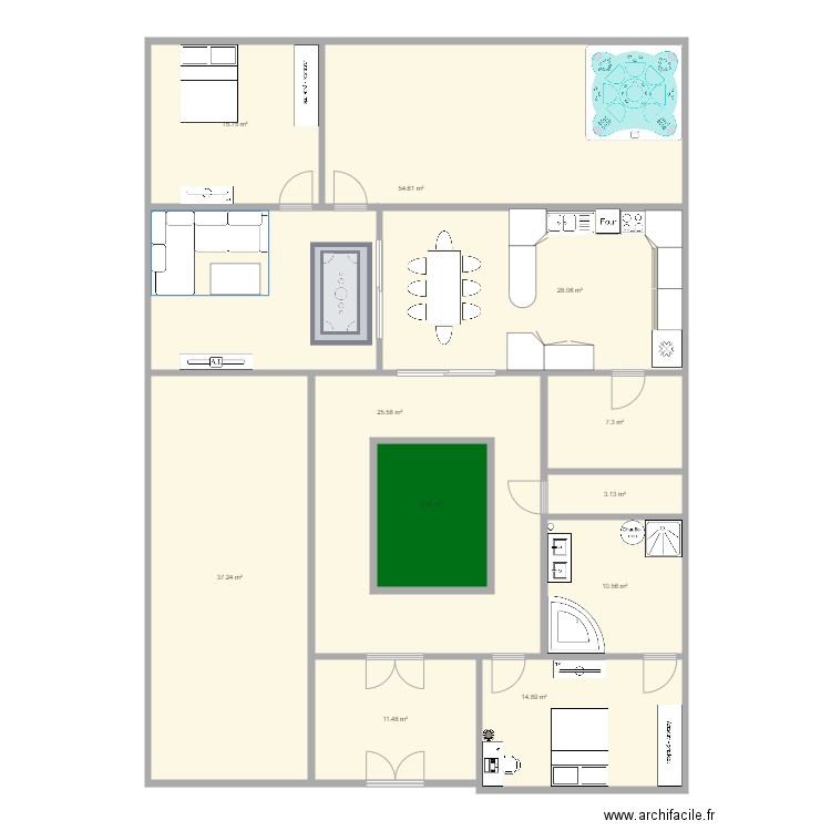 Maison romaine. Plan de 0 pièce et 0 m2