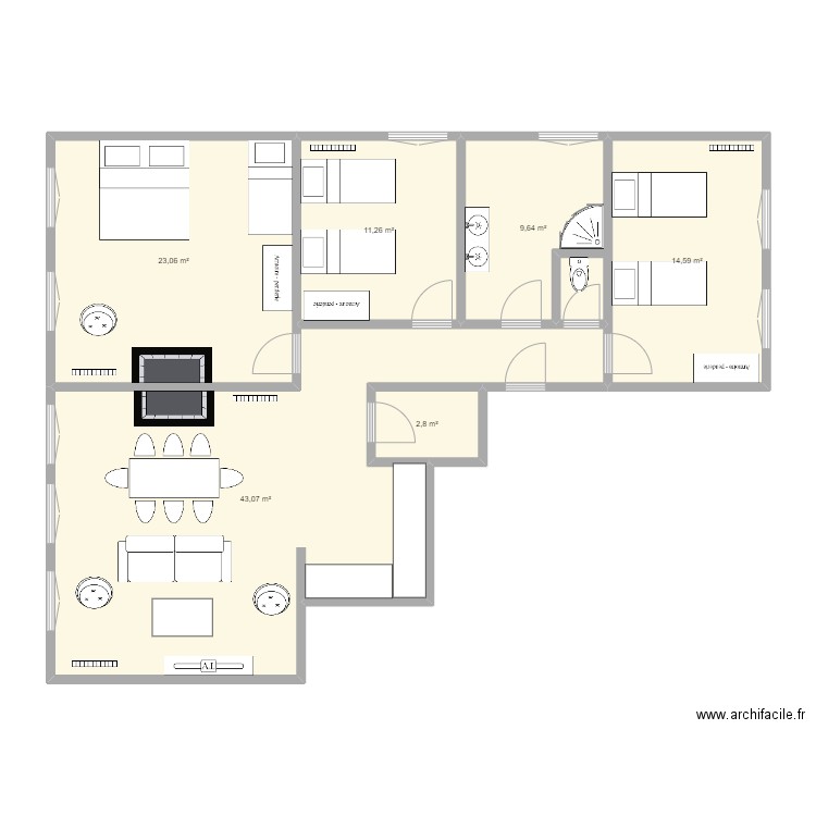 Sarrebourg. Plan de 6 pièces et 104 m2