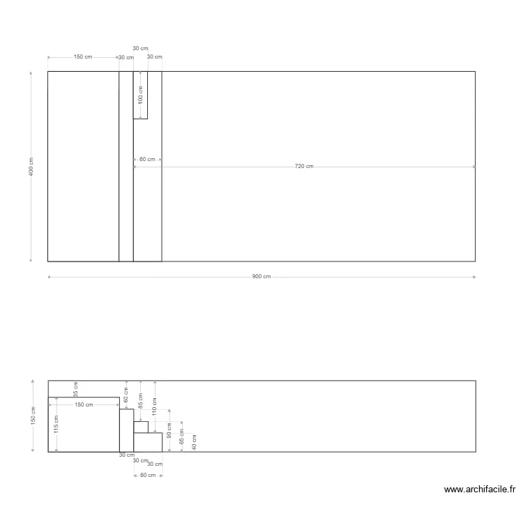 Solution 2 &agrave; 2 plages. Plan de 