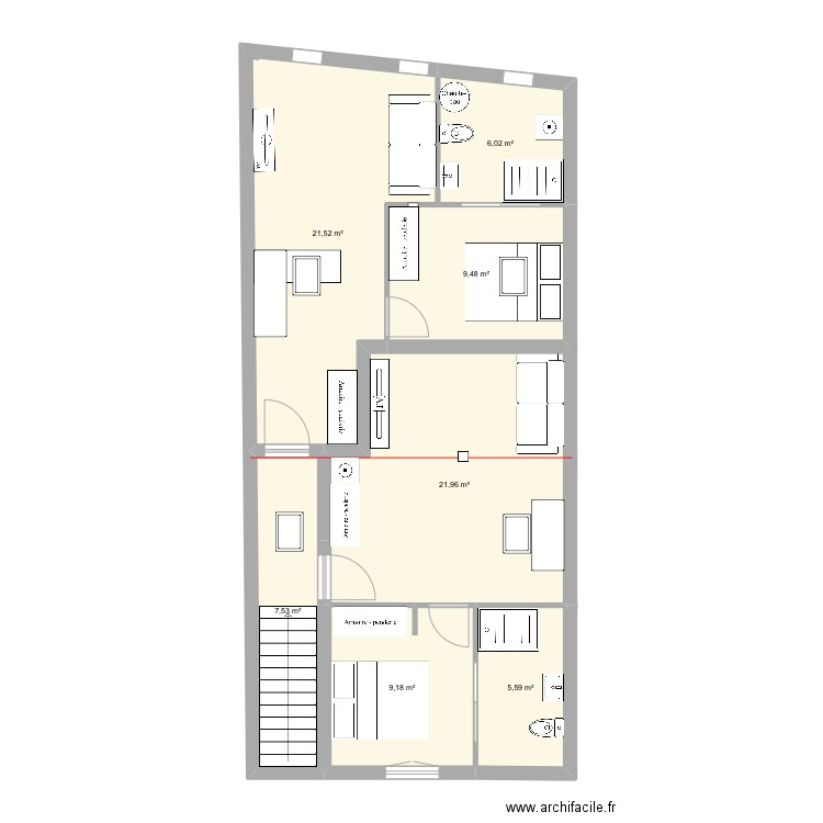 APP R+3. Plan de 0 pièce et 0 m2
