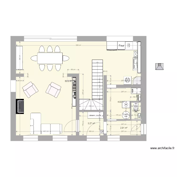 plan maison  RDC meuble. Plan de 