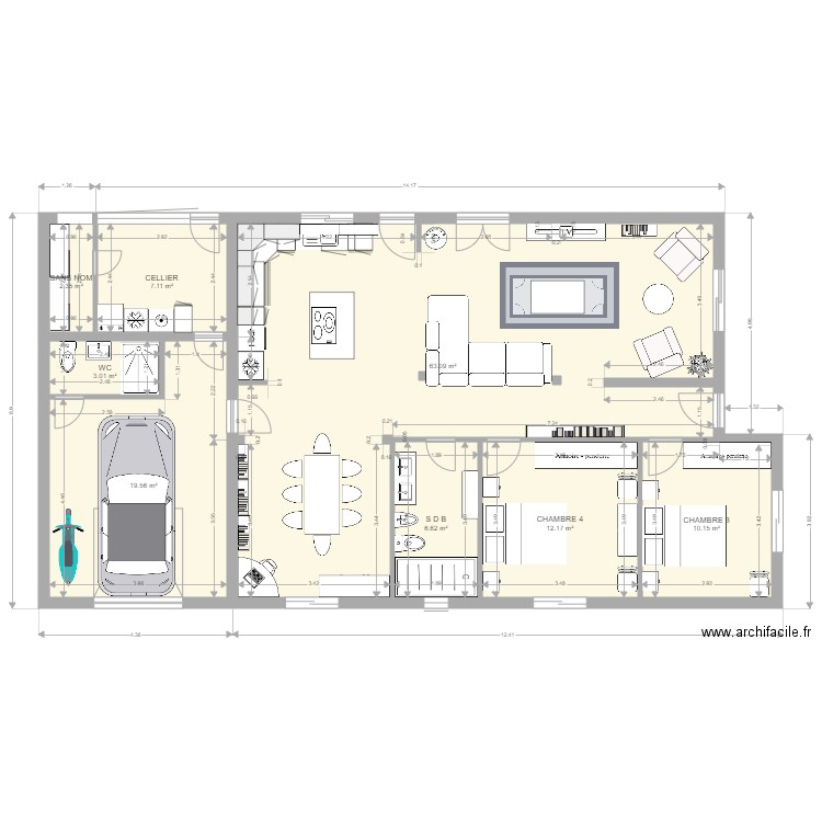 BELLO ROMAO 1 BIS MEUBLE SALON SUD 2 CH. Plan de 0 pièce et 0 m2