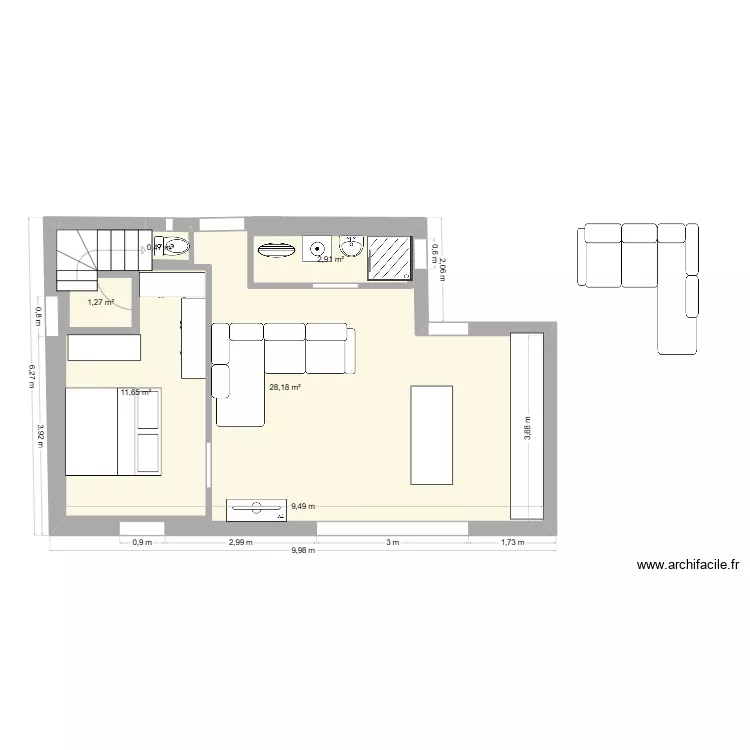 plan pointe RDC  1CHAMBRE. Plan de 