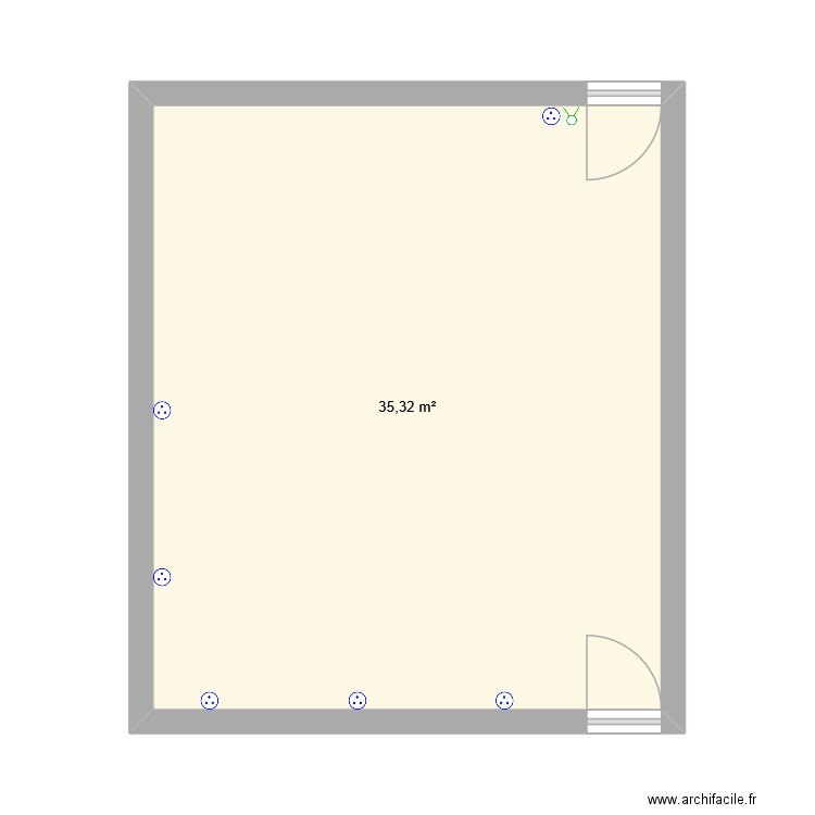 QjOIHCKQS. Plan de 1 pièce et 35 m2