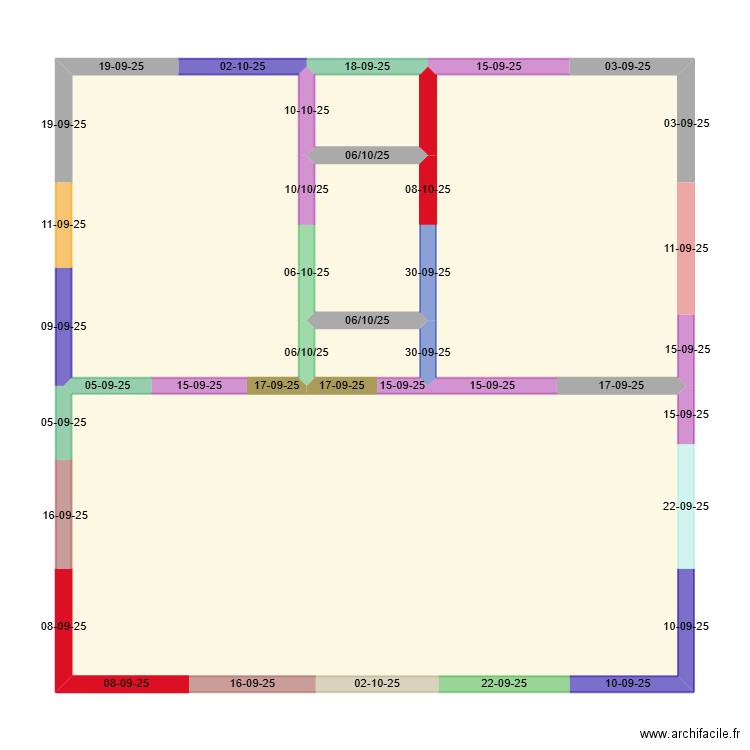 VAGOGNE DATES LONGRINES. Plan de 6 pièces et 84 m2