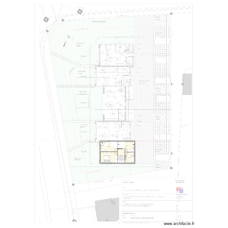 etage2. Plan de 5 pièces et 55 m2