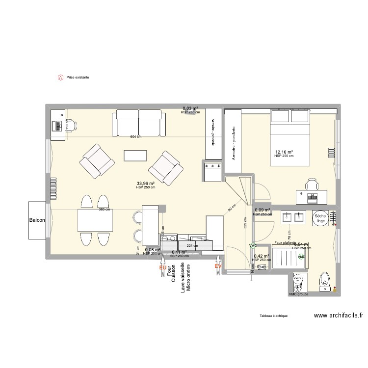 03 Boulogne Plan projet déf. Plan de 8 pièces et 53 m2