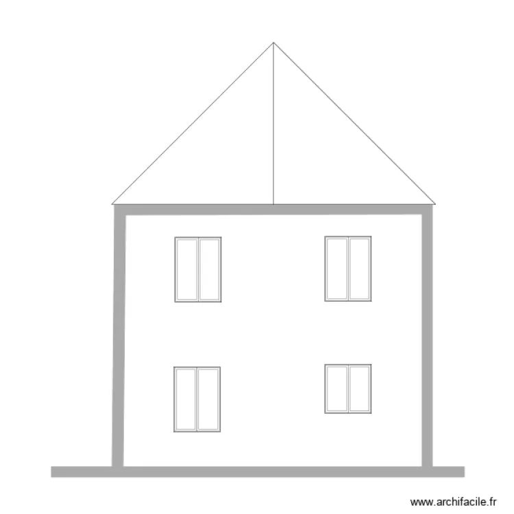 fa&ccedil;ade est existante. Plan de 