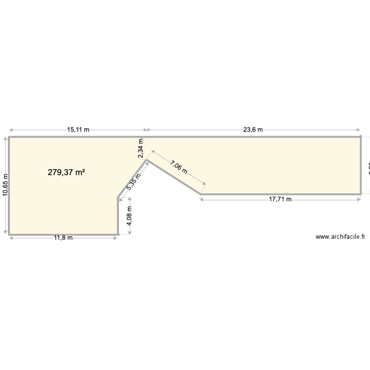 Toiture plate . Plan de 1 pièce et 279 m2