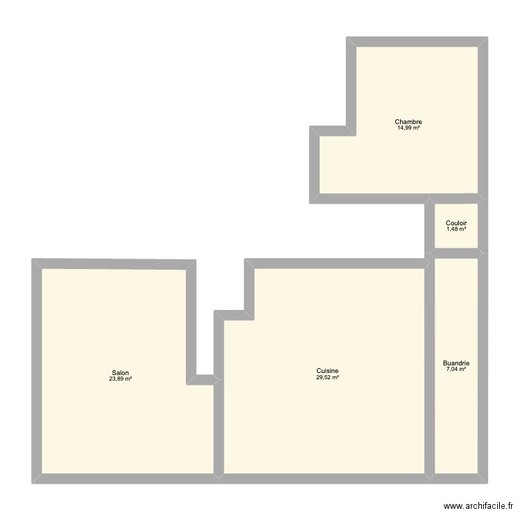 maison rez de chaussé. Plan de 5 pièces et 77 m2